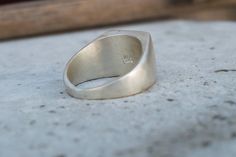 "International deliveries in 2-4 business days as standard shipping. A simple yet gorgeous silver signet ring. Material: Sterling silver 925 Width: 12 mm/0.47\" Finish: matte Top Dimensions: approx 12mm x 12mm/0.47\" X 0.47 \" It can be with a shiny finish or a matte finish. Please choose from the drop-down menu. It comes gift wrapped and ready for giving! ✿REGISTERED MAIL WITH TRACKING NUMBER ✿All of our jewelry are made to order. Allow for about a week for the jewelry to be made. ✿ keep in min Simple Sterling Silver Signet Ring, Minimalist Wedding Signet Ring Stamped 925, Simple Silver Sterling Silver Signet Ring, Minimalist Silver Initial Ring For Formal Events, Minimalist Silver Initial Ring For Formal Occasions, Simple Silver Signet Ring, Minimalist Silver Signet Ring For Anniversary, Silver Signet Ring For Gift With Simple Design, Modern Stamped 925 Signet Ring