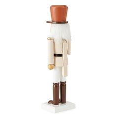 a wooden nutcracker with a top hat on it's head and legs