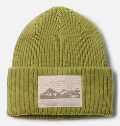 Stay warm and comfortable even when temps plunge in this knit beanie crafted with recycled fabric. A unique patch celebrates one of Oregon’s seven wonders, the Wallowa Mountains. Cozy Warm Green Beanie, Columbia Beanie Women, Patagonia Beanie, Hiking Hats, Outdoor Green Cotton Beanie, Lightweight Outdoor Beanie, One Size Fits Most, Hat Inspiration, Seven Wonders, Cozy Knit