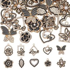 many different types of brooches and pendants