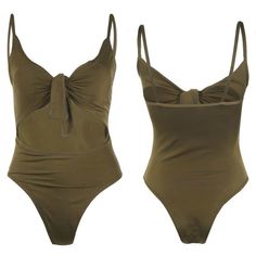 Perfect for beach days and poolside lounging High Rise One-piece Swimsuit Fabric: Stretch-Polyester No Padding Open Front, Tie Knot Colors: White, Army Green Size: S to XL Age: Adult Gender: Female Brand Name: NoEnName_Null Product ID: CJYDYYLJ00085 Note: All sizes are smaller than regular European and American sizes. Choose the larger size if your size is between two sizes. Please allow 2-3cm differences due to manual measurement. CM to Inches converter Disclaimer:*Actual colors may vary. This One-piece Tankini For Sunbathing During Beach Season, Casual One Pieces With Lined Body For Poolside, Summer Stretch Tankini For Sunbathing, Casual Lined One-piece For Pool, Beachy Swimwear For Summer, Casual One-piece With Lined Body For Pool, One-piece Beachwear For Vacation, Beachy One-piece Bodysuit For Pool, Beachy One-piece Swimsuit For Vacation