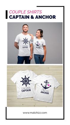 couple shirts with captain and anchor on them