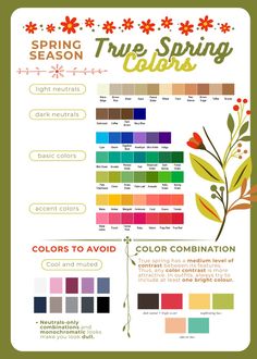 the spring and autumn color scheme is shown in this graphic style, with different colors to choose