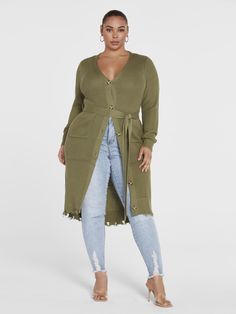 Plus Size Sami Belted Cardigan Sweater Dress | Fashion to Figure Tall Plus Size, Figure Dress, Tie Sweater, Belted Cardigan, Fashion To Figure, Fall Winter Wardrobe, Cardigan Sweater Dress, Sweater Dress Women, Plus Size Sweaters