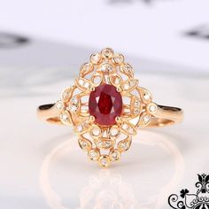 Fake Stone, Ruby Ring Gold, Ruby Rings, Mom Ring, Spring Engagement, Ruby Engagement Ring, Ring With Diamond, Blood Red, Red Ruby