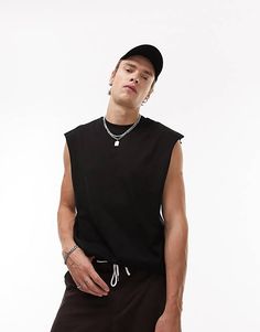 Sleeveless T Shirt, Sleeveless Tshirt, Oversized Fits, Black Fashion, Access Denied, Asos, Relaxed Fit, Tank Top, T Shirt