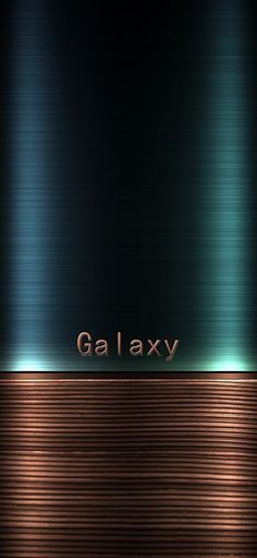 an image of the word galaxy in gold and blue colors on a black background with brown lines