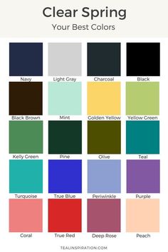 the color chart for clear spring