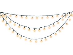 a string of christmas lights on a white background