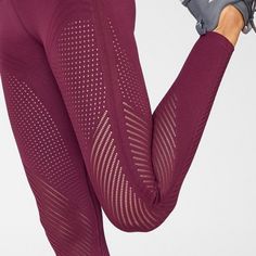 Up For Sale Is The Fabletics High-Waisted Sculptknit Legging Featuring A Geometric Mesh Pattern Very Similar To The Standout Legging Released In Kelly Rowland's First Capsule, Only This Is In A Rich Burgundy Color. It Was A Limited Special Edition Release And Is Already Sold Out. Take Advantage Of This Special Opportunity! High Shine Leggings, Mesh Pattern, Textured Leggings, Fabletics Leggings, Leopard Leggings, Rich Burgundy, Maternity Leggings, Yoga Activewear, Performance Leggings