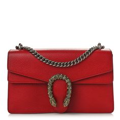 This is an authentic GUCCI Dollar Calfskin Swarovski Crystal Small Dionysus Shoulder Bag in Hibiscus Red. This bag is crafted oftextured calfskin leather in red. This shoulder bag features an aged silver chain shoulder strap and a textured aged gold horseshoe closure with crystals and and tiger heads at the ends. This opens to a partitioned beige fabricinterior with a central zipper pocket. Gucci Soft Leather Bag For Formal Occasions, Gucci Soft Leather Rectangular Shoulder Bag, Gucci Soft Leather Top Handle Shoulder Bag, Elegant Gucci Soft Leather Bags, Gucci Luxury Soft Leather Shoulder Bag, Luxury Gucci Shoulder Bag In Soft Leather, Luxury Gucci Soft Leather Shoulder Bag, Gucci Textured Leather Formal Bag, Gucci Textured Leather Bag For Formal Occasions