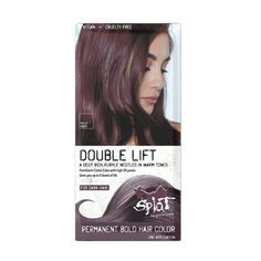 Looking for a commitment? Meet your match in hair color heaven. Splat permanent hair color delivers vibrant, bold, root-to-tip color in one easy, bleed-free, drip-free step. Made especially for dark hair, Splat double lift permanent hair color does double the work, so you don't have to. Double action color that lightens while also depositing bold color. Splat double lift gives an added kick of color with the perks of permanent dye by lightening dark hair to achieve bold looks, unlike any other h Deep Violet Hair, Hair Color For Dark Hair, Color For Dark Hair, Lightening Dark Hair, Violet Vibes, Splat Hair Color, Dark Hair Dye, Manic Panic Hair, Bold Hair Color