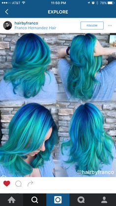 Aurora Hair, Bright Blue Hair, Unicorn Hair Color, Wow Hair Products, Dyed Curly Hair, Dyed Hair Blue, Hair 101