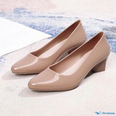 Orcajump - Elevating Slip-On Sandals with Chic Design, Thick Heels, Pointed Toe, and Anti-Slip Outsole for Casual and Fashionable Wear Shoe Sole, Thick Heels, Chic Design, Slip On Sandal, Apricot, Slip On, Sandals, Heels, How To Wear