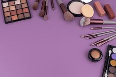 Background Cosmetic, Purple Background Images, Shadow Tutorial, Makeup Illustration, Pink Makeup Brush, Eye Shadow Makeup, Shadow Makeup, Smokey Eyeshadow