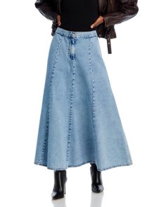 Blanknyc Denim Maxi Skirt Fall Denim Skirt In Denim Blue, Fall Denim Skirt With Lined Detail, Denim Relaxed Fit Skirt For Fall, Relaxed Fit Denim Skirt For Fall, Relaxed Denim Skirt For Fall, High Rise Dark Wash Skirt For Fall, Dark Wash Skirt For Fall, Dark Wash Relaxed Skirt For Fall, Chic Denim Blue Skirt For Fall