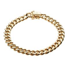 14k gold bracelet Cuban Link Bracelet, Miami Cuban Link, Link Design, Miami Cuban, Cuban Link, Real Gold, Link Bracelets, Womens Bracelets, Classic Design