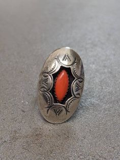 Native American Handmade Sterling Silver Mediterranean Coral Ring Navajo Nation Sterling Silver Mediterranean Coral Ring size is ~6 Navajo Nation, Turquoise Jewelry Native American, Solitaire Rings, Coral Ring, Vintage Keys, Ring Photos, Handmade Sterling Silver, Turquoise Jewelry, Vintage Finds