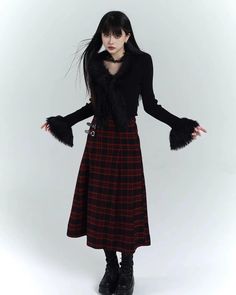 A skirt with a classic side belt. 

A mature piece with a deep plaid pattern that is typical of fall and winter. 

It goes well with long boots for a very modern style. 

◾️Model
Height/Weight: 167cm/48kg
Try size: S



Size (cm)
Skirt length
Waist


S
79
64


M
80
68


L
81
72 Gothic Winter Sweater, Long Sleeve Fur Coat With Feather Trim For Winter, Long Fur Coat With Feather Trim For Winter, Winter Fur Coat With Feather Trim And Long Sleeves, Fitted Long Sleeve Cardigan With Faux Fur Trim, Fitted Long Sleeve Fur Coat With Faux Fur Trim, Fitted Fur Coat With Faux Fur Trim, Chic Long Sleeve Cardigan With Faux Fur Trim, Chic Winter Cardigan With Faux Fur Trim