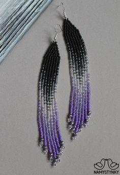 These silver purple beaded earrings with crystals are made of high-quality Czech beads and strong synthetic thread. They are elegant, fashionable, and highly versatile, suitable for everyday wear. Features: Sterling silver components Color: black, silver, purple. This item is currently in stock. You must be completely satisfied. If you find merchandise unsatisfactory for any reason, return it within 10 days and your money will be refunded without questions. More beaded earrings http://etsy.me/2y Purple Long Drop Beaded Earrings With Dangling Beads, Purple Jewelry With Beaded Fringe And Round Beads, Purple Beaded Dangle Tassel Earrings, Purple Beaded Fringe Dangle Tassel Earrings, Purple Beaded Fringe Drop Earrings, Purple Tassel Drop Earrings With Dangling Beads, Purple Beaded Fringe Tassel Earrings, Purple Beaded Tassel Earrings Gift, Purple Beaded Dangle Earrings With Black Beads