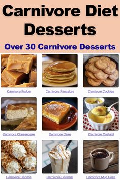 a poster with pictures of various desserts and other food items on the front cover