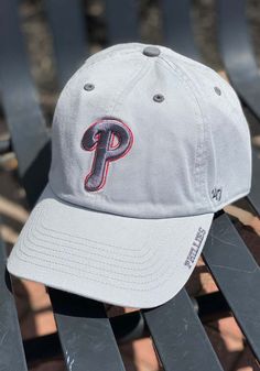 '47 Philadelphia Phillies Ice Clean Up Adjustable Hat - Grey - 48007519 Cotton Curved Bill Dad Hat For Fan Gear, Cotton Dad Hat With Curved Bill For Fan Gear, Cotton Dad Hat With Curved Brim For Fan Gear, Casual Dad Hat With Curved Visor For Fan Gear, Casual Dad Hat With Curved Visor For Fans, Game Day Embroidered Logo Dad Hat, Game Day Dad Hat With Embroidered Logo, Casual Dad Hat With Curved Bill For Fan Gear, Casual Curved Bill Dad Hat For Fan Gear