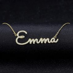 Emma Custom Any Single Name Necklace Beceff High Quality Jewelry Name Necklace Silver, Custom Bling, Bling Necklace, Nameplate Necklace, Personalized Pendant, Name Jewelry, Custom Name Necklace, Necklace Personalized, Custom Necklace