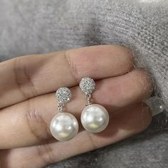 Drop Earrings Bridal, Pearl Drop Earrings Bridal, Pearl Pendant Earrings, Diamond Fashion Jewelry, Pearl Design, Wedding Bridal Jewellery, Pearl Grey, Pearl Stud Earrings, Simple Earrings