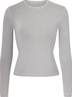 Second-skin Crew Neck Tops With Thumbholes, Basic Long Sleeve Fitted T-shirt, Solid Color Stretch Turtleneck T-shirt, Basic Fitted Long Sleeve T-shirt, Fitted Long Sleeve Basic T-shirt, Casual Second-skin Long Sleeve Tops, Solid Stretch Turtleneck T-shirt, Stretch Turtleneck T-shirt, Basic Fitted Turtleneck Top