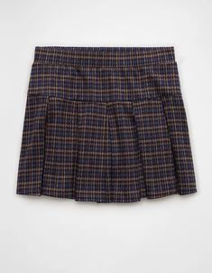 AE Pleated It Knit Plaid Skort Casual Stretch Pleated Skirt For School, Preppy Pleated Mini Skirt For Fall, Trendy Stretch Tennis Skirt For School, Fall School Mini Pleated Skirt, Stretch Bottoms For School In Fall, Casual Stretch Tennis Skirt With Pleated Hem, Preppy Pleated Skort For Fall, Pleated Stretch Mini Skirt For Fall, Trendy Stretch Pleated Skirt For Fall