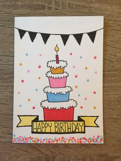 a card with a birthday cake on it