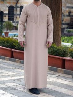 Muslim Men's Long Sleeve Middle East Saudi Arabia Long Robe Islamic Abaya Dress Dubai Caftan Pink   Long Sleeve Woven Fabric Plain  Slight Stretch  Men Traditional & Cultural Wear, size features are:Bust: ,Length: ,Sleeve Length: Islamic Abaya, Cultural Wear, Stand Collar Top, Beautiful Hair Accessories, Muslim Men, Pockets Fashion, Muslim Outfits, Abaya Dress, Pink Long Sleeve