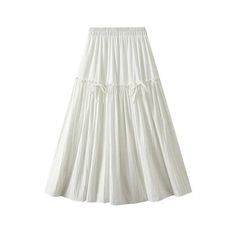 Indulge in the elegance of the Fashion Casual Skirt with a Korean Style Bow. This high-waisted, mid-length skirt is both stylish and versatile. Crafted from a blend of cotton and polyester, it ensures comfort with a slight stretch. The A-line silhouette provides a flattering fit for all body types. The charming bow detail at the waist adds a touch of sophistication. This skirt features a solid pattern that seamlessly matches any top. Perfect for any occasion, it offers a timeless look that never Bow Skirt, Umbrella Skirt, Skirt Summer, Stil Elegant, Loose Fabric, Skirt Midi, Casual Skirt, Women Skirts Midi, Sweater And Shorts