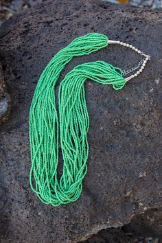 Beautiful Green Seed Bead Multi Strand Necklace Native New Mexico Made Southwestern Necklace, Green Beads, Seed Bead Necklace, Glass Seed Beads, Multi Strand Necklace, Green Bead, Strand Necklace, Multi Strand, Bead Necklace