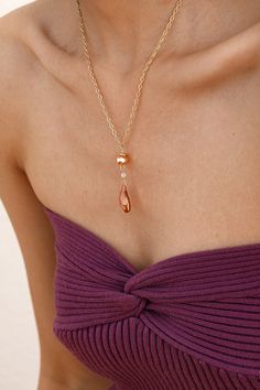 Honeyed Glow Crystal Necklace - Artsory Gold Gemstone Charm Necklace, Delicate Chain Crystal Pendant Necklace, Dainty Faceted Necklaces, Elegant Amber Teardrop Pendant Necklaces, Elegant Amber Pendant Necklace, Rose Gold Crystal Necklace With Delicate Chain, Rose Gold Delicate Chain Crystal Necklace, Elegant Long Orange Necklace, Gold Gemstone Crystal Dangle Necklaces