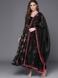 irresistible black organza printed kurta set Organza Digital Print, Organza Kurta, Wedding Jacket, Embroidered Wedding, Organza Dupatta, Anarkali Suit, Kurta With Pants, Kurta Set, Custom Tailoring