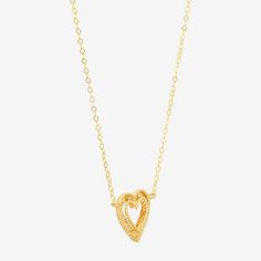 Included: 1 Necklace(s)Features: Adjustable Chain, Quick ShipJewelry Closure: Spring Ring ClaspLink Construction: SolidShape: HeartMetal Color: YellowChain Length: 16 InchChain Width: 1.3 MillimetersExtender Length: 2 InchPendant Length: 18mmPendant Width: 13mmChain Construction: CableCare: Wipe CleanMetal: 10k GoldNecklace Type: Pendant NecklacesPendant & Charms Type: PendantsCountry of Origin: Imported Gold Heart Beads Jewelry For Anniversary Gift, Gold Heart Beads Jewelry For Anniversary, Gold Plated Heart Beaded Necklace For Anniversary, Gold Heart-shaped Necklaces For Anniversary, Gold Plated Necklace For Anniversary On Valentine's Day, Gold Plated Open Heart Tarnish Resistant Necklace, Tarnish Resistant Double Heart Necklace For Mother's Day, Tarnish Resistant Heart Pendant Necklace For Anniversary, Yellow Gold Heart Necklace With Delicate Chain For Anniversary