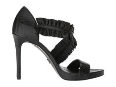 BRAND NEW $145 MICHAEL KORS BELLA ASYMMETRICAL PLATFORM RUFFLED BLACK SANDAL  FUNCTIONALITY & FEMININE FLAIR COME TOGETHER IN THE MICHAEL KORS BELLA PLATFORM LEATHER UPPER BLACK SLIP-ON DESIGN WITH RUFFLED CROSSOVER STRAP SYNTHETIC LINING AND INSOLE LIGHTLY PADDED FOOTBED WRAPPED PLATFORM AND STILETTO HEEL SYNTHETIC SOLE HEEL HEIGHT 4" PLATFORM 1" SIZES: 7 M  ;  9.5 M ;   10 M 100% AUTHENTIC FROM A HIGHEND DEPARTMENT STORE  TAKE EXTRA $10 OFF! ASK ME HOW Chic Open Toe Sandals With Ruffles, Evening Sandals With Ruffles For Spring, Spring Evening Sandals With Ruffles, Summer Ruffle Open Toe Heels, Ruffled Sandals For Spring Evenings, Summer Ruffles Open Toe Heels, Summer Ruffled Open Toe Heels, Summer Ruffle Detail Open Toe Heels, Spring Evening Ruffle Sandals