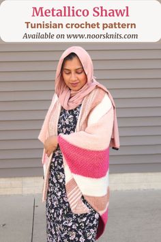 Check out this fun sampler Tunisian crochet shawl pattern to practice some basic Tunisian crochet stitches while creating a cozy shawl!