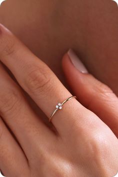 Ring Simple Gold, Simple Gold Ring, Gold Minimalist Ring, Gold Stacking Rings, Minimalist Diamond Rings, Rings Promise, Gold Rings Simple, Etsy Gold Ring, Ring Simple