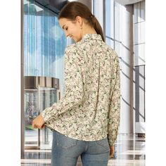 Let your wardrobe blossom with this graceful floral shirt. Whether you're in the office or out on town, this ditsy floral-printed shirt is perfect for any occasion. Wear this shirt out for a breezy look. Pair it with skirts or skinny jeans and high-heeled sandals to finish your look. The graceful floral print makes this blouse a lovely addition to your weekend wardrobe. Floral Long Sleeve Shirt, Soft Beige, Weekend Wardrobe, Shirt For Women, Ditsy Floral, Sleeves Pattern, Floral Shirt, Heeled Sandals, Floral Printed