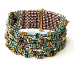 the beaded bracelet has many different colors