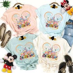 Disney Shirts Encant, Teacher By Day Disney Princess By Night Svg, Bright Disney Shirts, Disney Teacher Tshirt, Disney Rainbow Shirt, Disney Magic Coordinator, Disney Style T-shirt With Cartoon Print For Disney Trips, Teacher Disney Shirts, Fun Letter Print T-shirt For Disney Trips