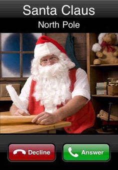 santa claus north pole on the phone