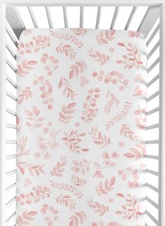 PRICES MAY VARY. Dimensions: 52 in. x 28 in. x 8 in._Brushed Microfiber - Blush Pink and White Botanical Floral Leaf Print_Fully elastic bottom for secure fit on most standard size cribs and toddler beds_Easy machine washable and dryable_Love the fabric style? Sweet Jojo Designs also makes coordinating bedding and decor accessories. Sweet Jojo Designs crib sheets are designed to match with their coordinating Crib Bedding Sets. Made with soft and cozy fabrics in exclusive patterns and colors, Swe Bohemian Watercolor, Mini Crib Bedding, Baby Crib Bedding Sets, Baby Sheets, Portable Crib, Crib Toddler Bed, Mini Crib Sheets, Toddler Mattress, Sweet Jojo Designs