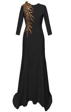 Nottingham Evening Gown with Sleeves Elegant gown with sequins cascading in the front and back bodice High quality tailored floor length gown -3/4 sleeves - Round neckline - matte Italian crepe fabric - Fully lined with satin lining - invisible zipper in the back - Meticulously handcrafted in the USA - Please allow up to 10 business days processing time. If you need it sooner. Please contact us. - This item is made upon order and is non-returnable. Please refer to our size chart before placing an order. Chart is in US size. Elegant Satin Gown With Sequins, Formal Full-length Gala Gown, Evening Satin Gown With Sequins, Elegant Silk Dress With 3/4 Sleeves, Party Evening Dress With Fitted Bodice And 3/4 Sleeve, Dinner Gown With Fitted Bodice And Long Sleeves, Evening Gown With Fitted Bodice And 3/4 Sleeve, Long Sleeve Gown With Fitted Bodice For Dinner, Fitted Bodice Long Sleeve Dinner Gown