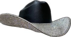 Party Hats With Rhinestones And Curved Brim, Elegant Black Hats With Rhinestones, Black Hat With Rhinestones For Evening, Party Hats With Rhinestones And Short Brim, Elegant Silver Hats With Bling, Elegant Silver Hat With Bling, Evening Hats With Rhinestones And Curved Brim, Black Evening Hats With Rhinestones, Black Evening Hat With Rhinestones