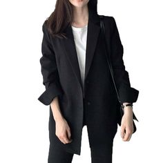 Product Description * Item:Womens Korean Coats Fashion Lapel Collar Blazer Basic Jackets Casual Workwear Xl * Condition: 100% Brand New * Color:black * Size:Asian  * Package:1pc coat (without any accessories ）    Please note: 1.Please allow a little error due to manual measurement. 2.The color maybe a little difference because of the light,screen reflection etc. 3.If you are not sure what size to choose, you can tell us your height and weight, we will recommend the right size for you. Shipping 1 Fall Blazer For Office Lady, Black Office Lady Blazer For Career, Single Breasted Long Sleeve Office Lady Outerwear, Single Breasted Long Sleeve Outerwear For Office, Business Outerwear Long Sleeve, Business Outerwear With Long Sleeves For Office, Office Lady Long Sleeve Outerwear, Single-breasted Office Outerwear, Solid Office Style Blazer For Fall