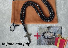 Gift for husband Friendship gift Mens Cross necklace black Mens rosary necklace Shungite rosary Black beaded necklace Long necklace men Miss you gift men Shungite rosary with cross is suitable for men who like to show their personality. Black shungite  makes the product original and stylish. It combined with gray hematite. Shungite is considered an incredibly powerful stone by believers of metaphysical properties. Due to the ancient age of these gemstones, shungite is believed to have very strong grounding properties and earth energies. It provides a powerful defense against harmful energies created by the electromagnetic frequencies of manmade electronic devices. It helps energize and ground your root chakra, allowing your body to become more receptive to energies in the higher chakras an Mens Rosary Necklace, Cross Necklace Black, Mens Rosary, Black Beaded Necklace, Miss You Gifts, Mens Cross Necklace, Mens Crosses, Necklace Men, And July