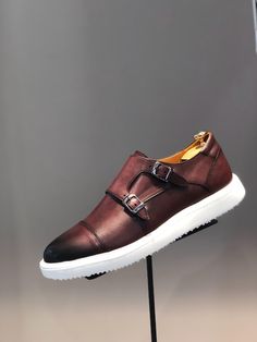 Sardinelli Eva Sole Double Buckle Monk Shoes Burgundy-baagr.myshopify.com-shoes2-BOJONI Monk Shoes, Pants Outfit Men, Kicks Shoes, Burgundy Shoes, Shoe Wishlist, Monk Strap Shoes, Awesome Shoes, Leather Belt Bag, Brown Shoes